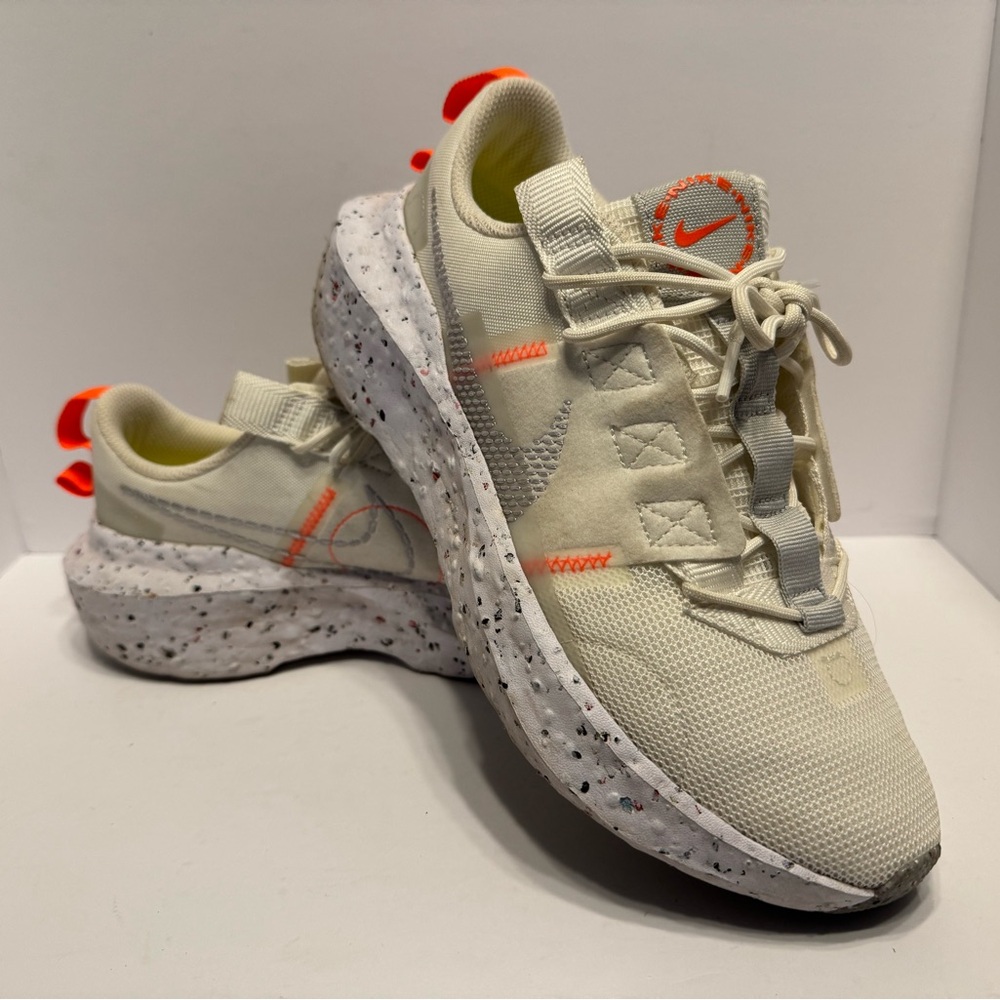 Nike Crater Impact Cream and Bright Orange Athletic Shoes